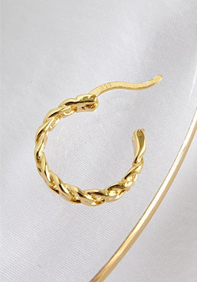 French Hoop Gold Earrings