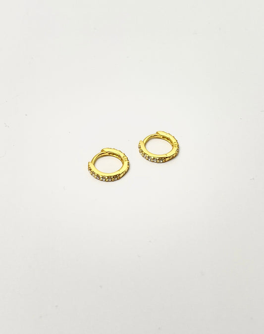 Astraea Diamond Huggies Gold Earrings
