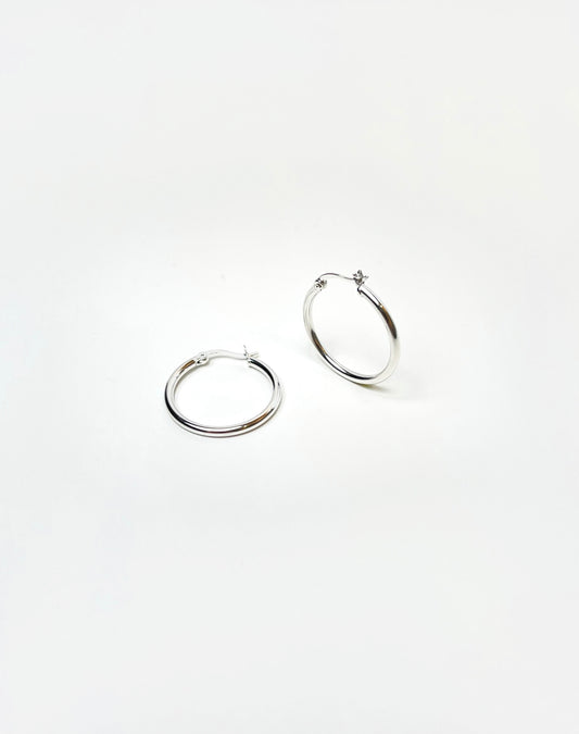 Mary Hoops Silver Earrings