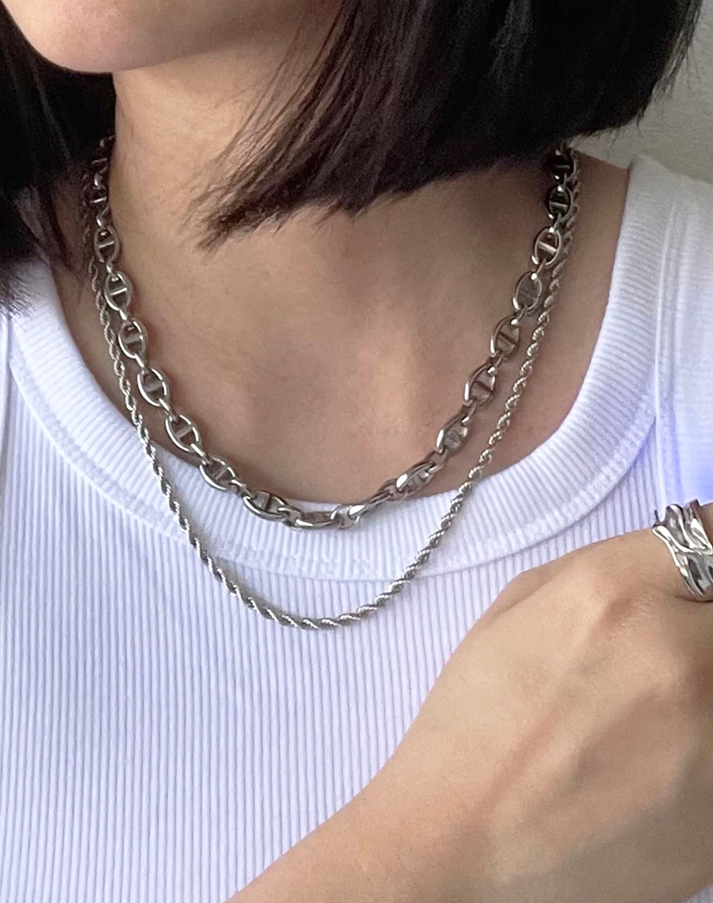 Spiral Woven Silver Necklace