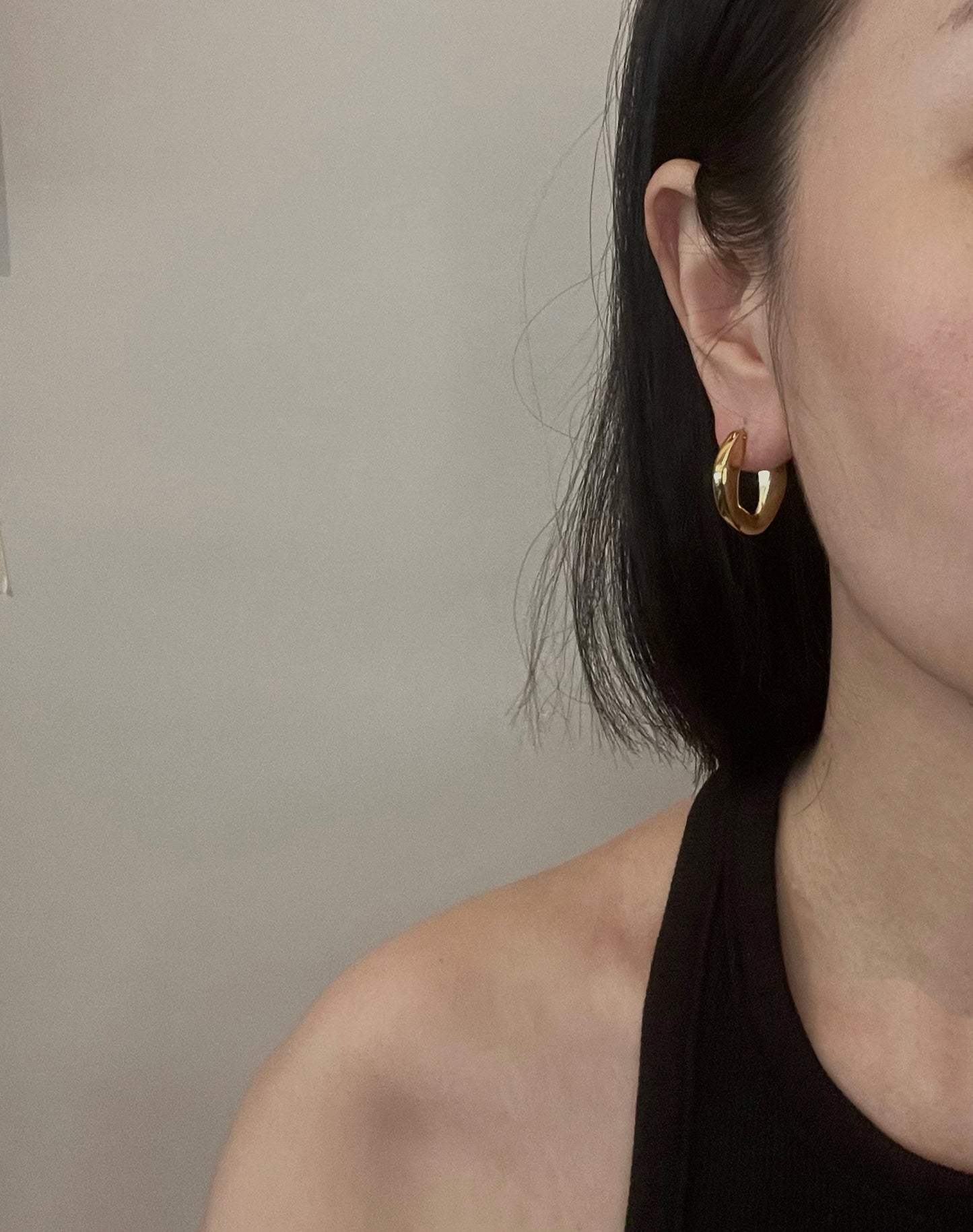 U Hoop Gold Earrings