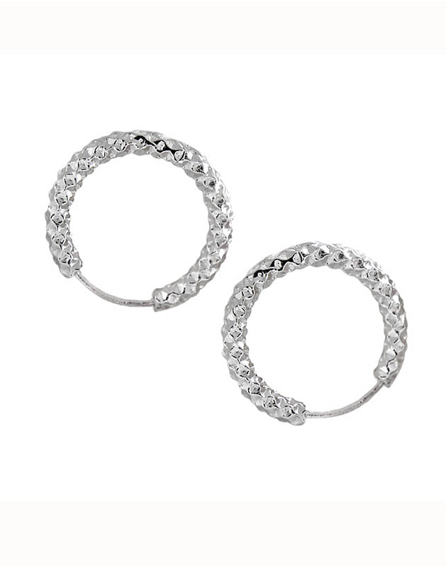 Sadie Hoop Silver Earrings
