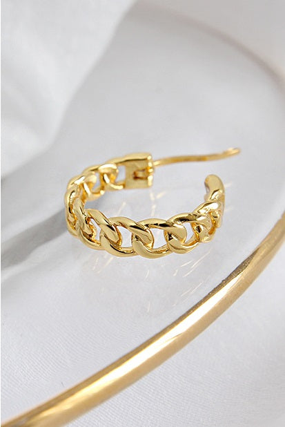 French Hoop Gold Earrings