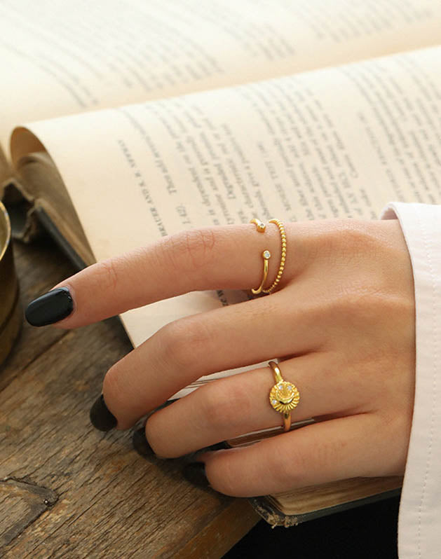 Duo Stone Gold Ring