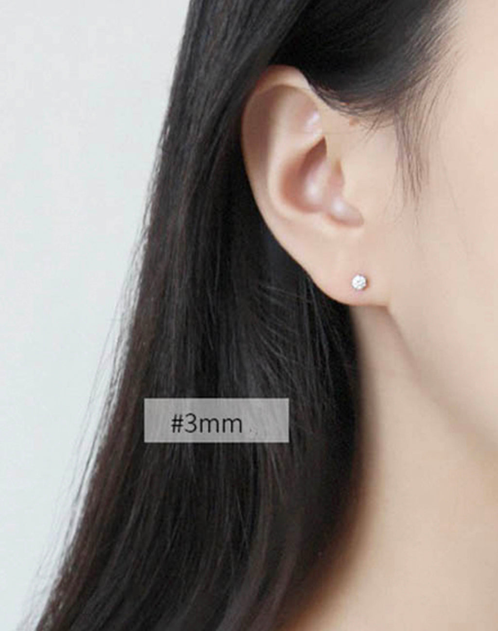 Diamond Stud Silver Earrings
