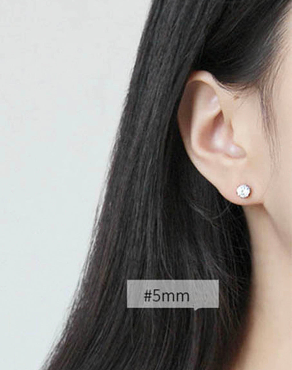 Diamond Stud Silver Earrings