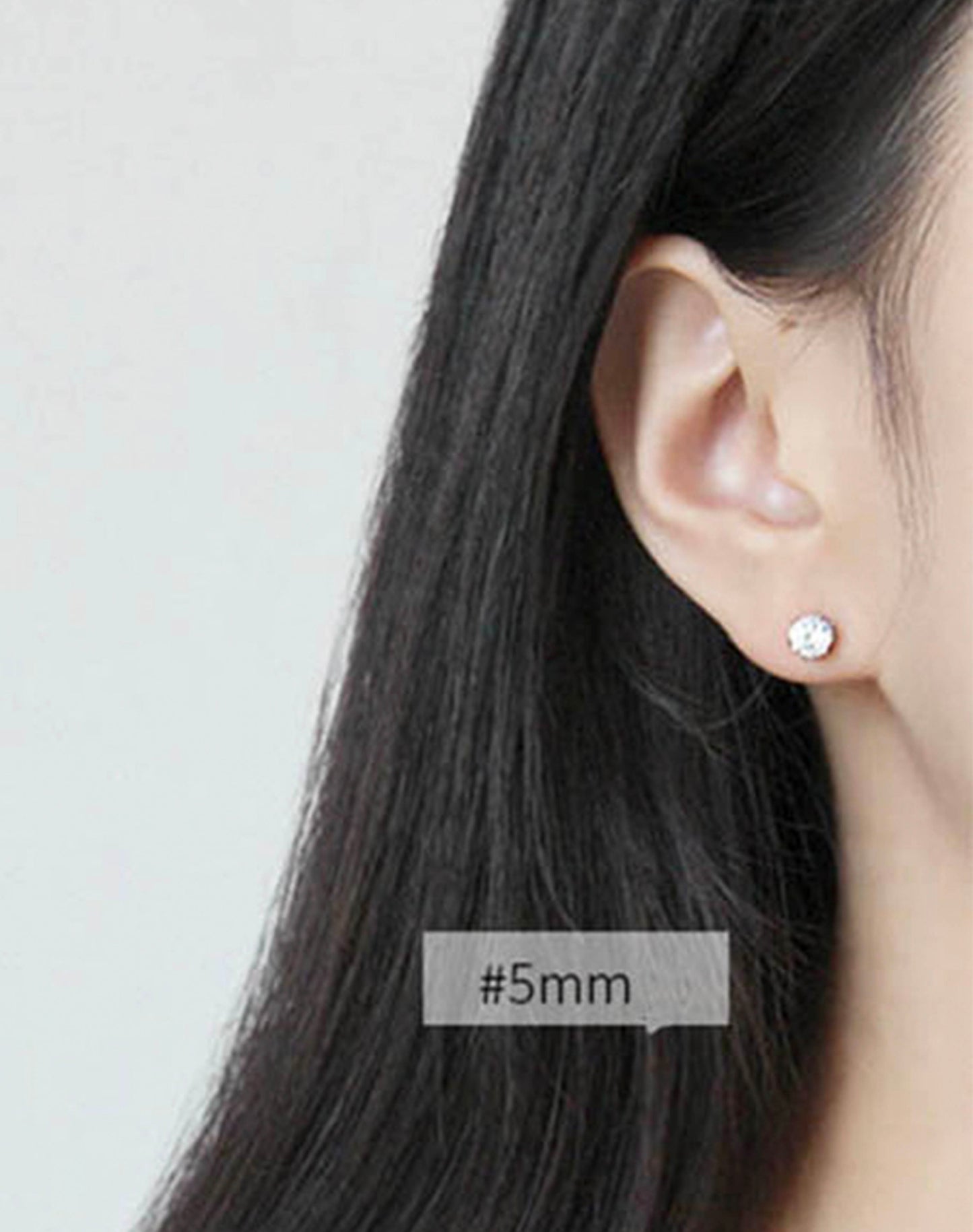 Diamond Stud Silver Earrings