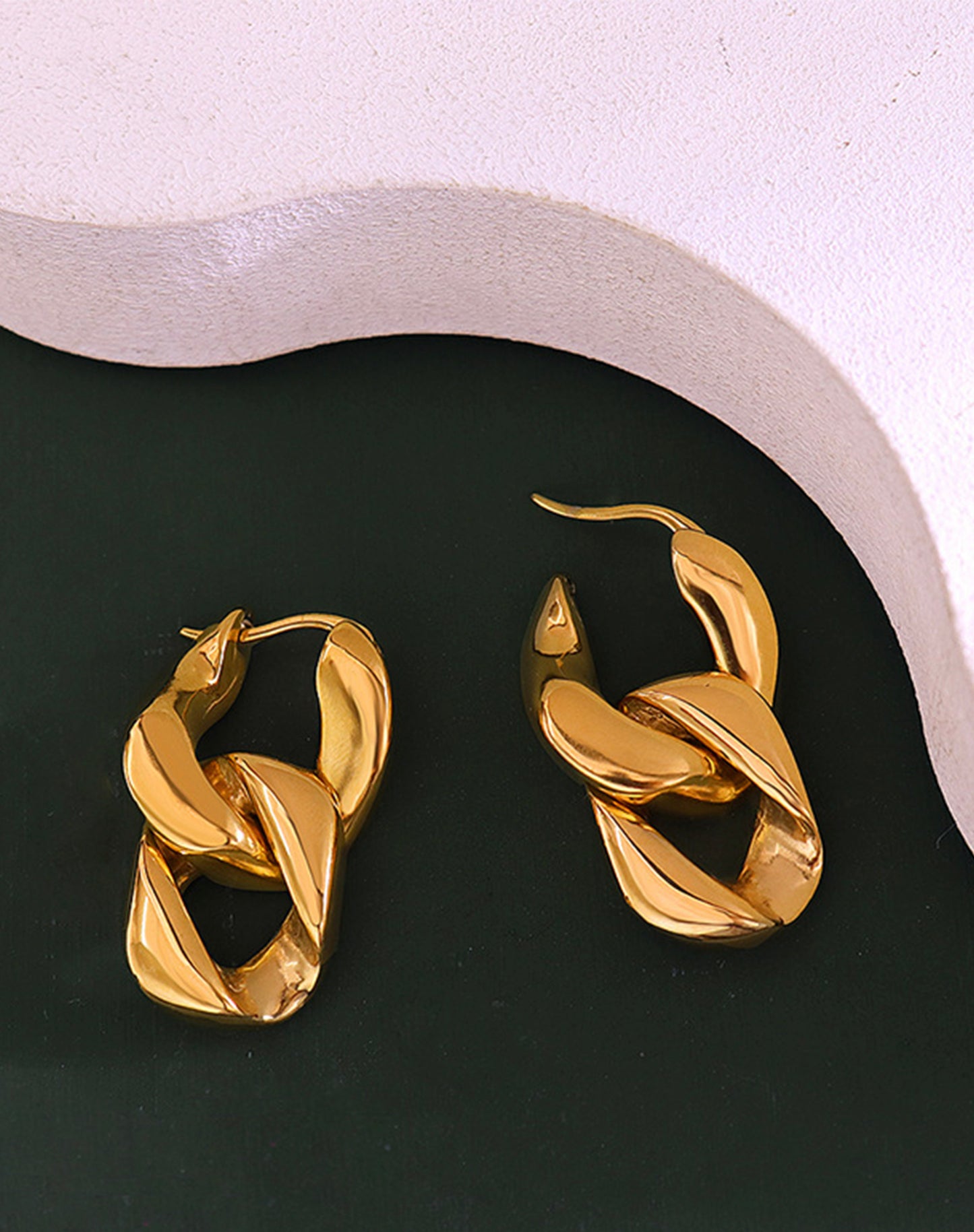 Double Loop Gold Earrings
