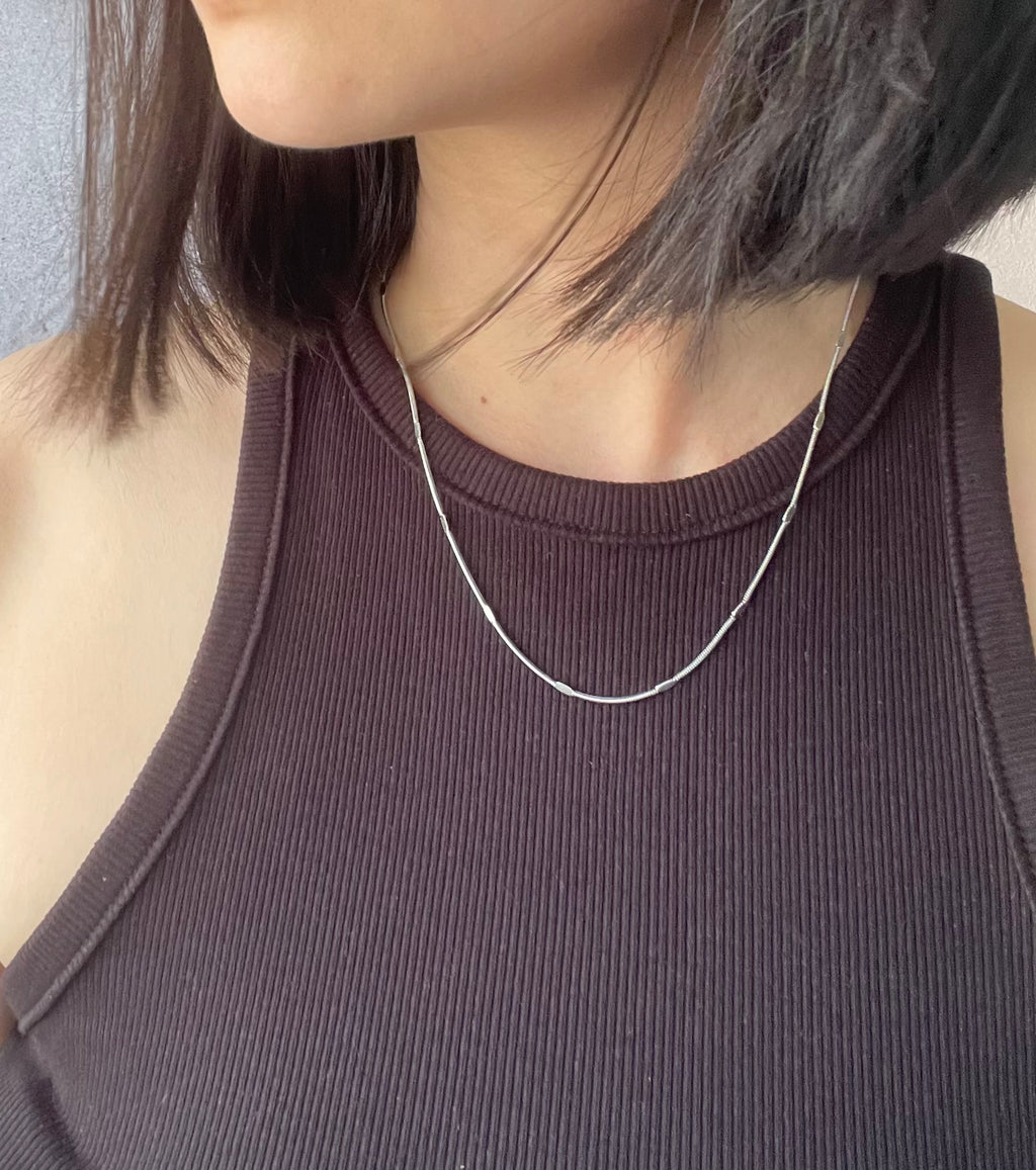 Box Flat Thin Silver Necklace