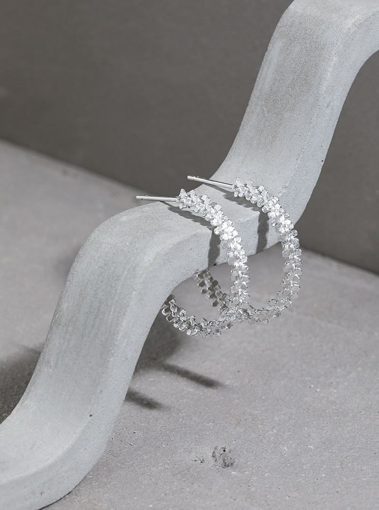 Stardust Hoops Silver Earrings