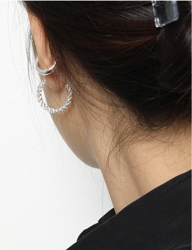 Stardust Hoops Silver Earrings