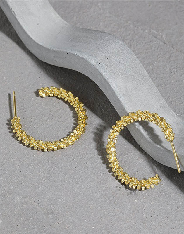 Stardust Hoops Gold Earrings