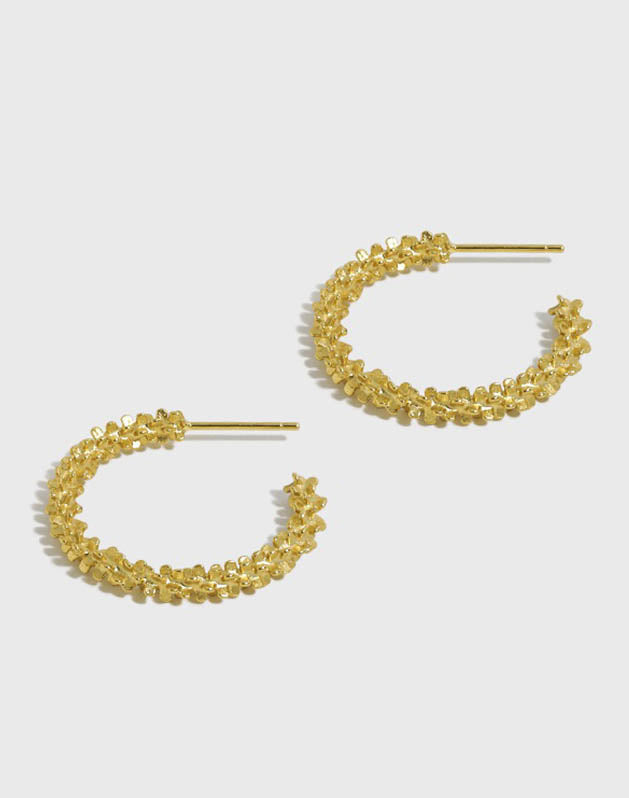 Stardust Hoops Gold Earrings