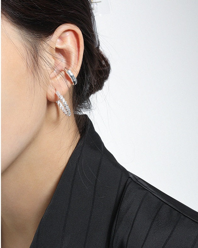 Stardust Hoops Silver Earrings