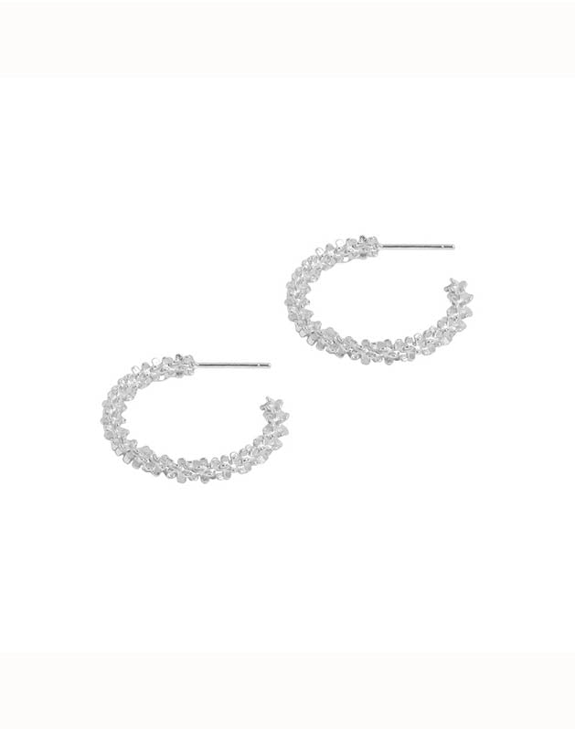Stardust Hoops Silver Earrings