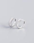 Nola Diamond Stone Huggies Silver Earrings