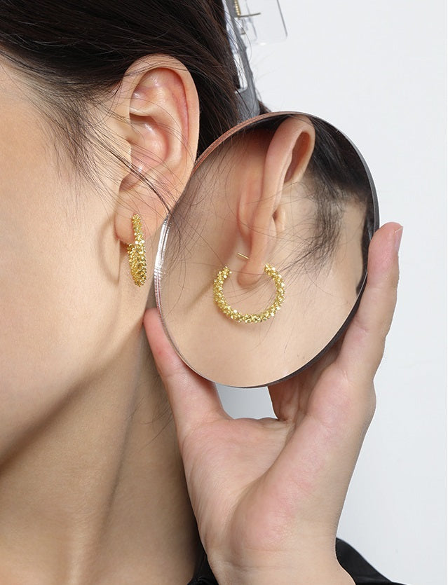 Stardust Hoops Gold Earrings