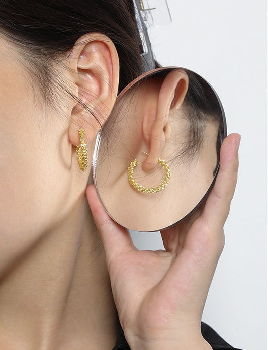 Stardust Hoops Gold Earrings