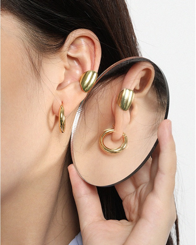Luna Hoop Gold Earrings