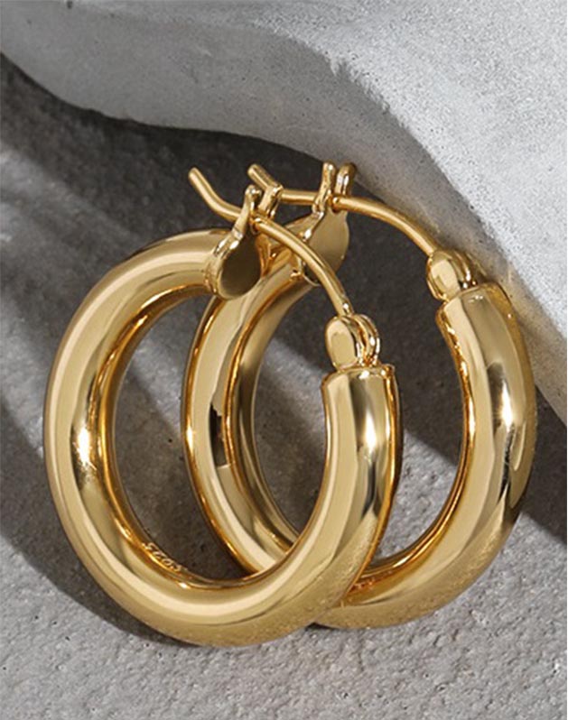 Luna Hoop Gold Earrings