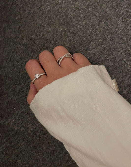 Double Cross Silver Ring
