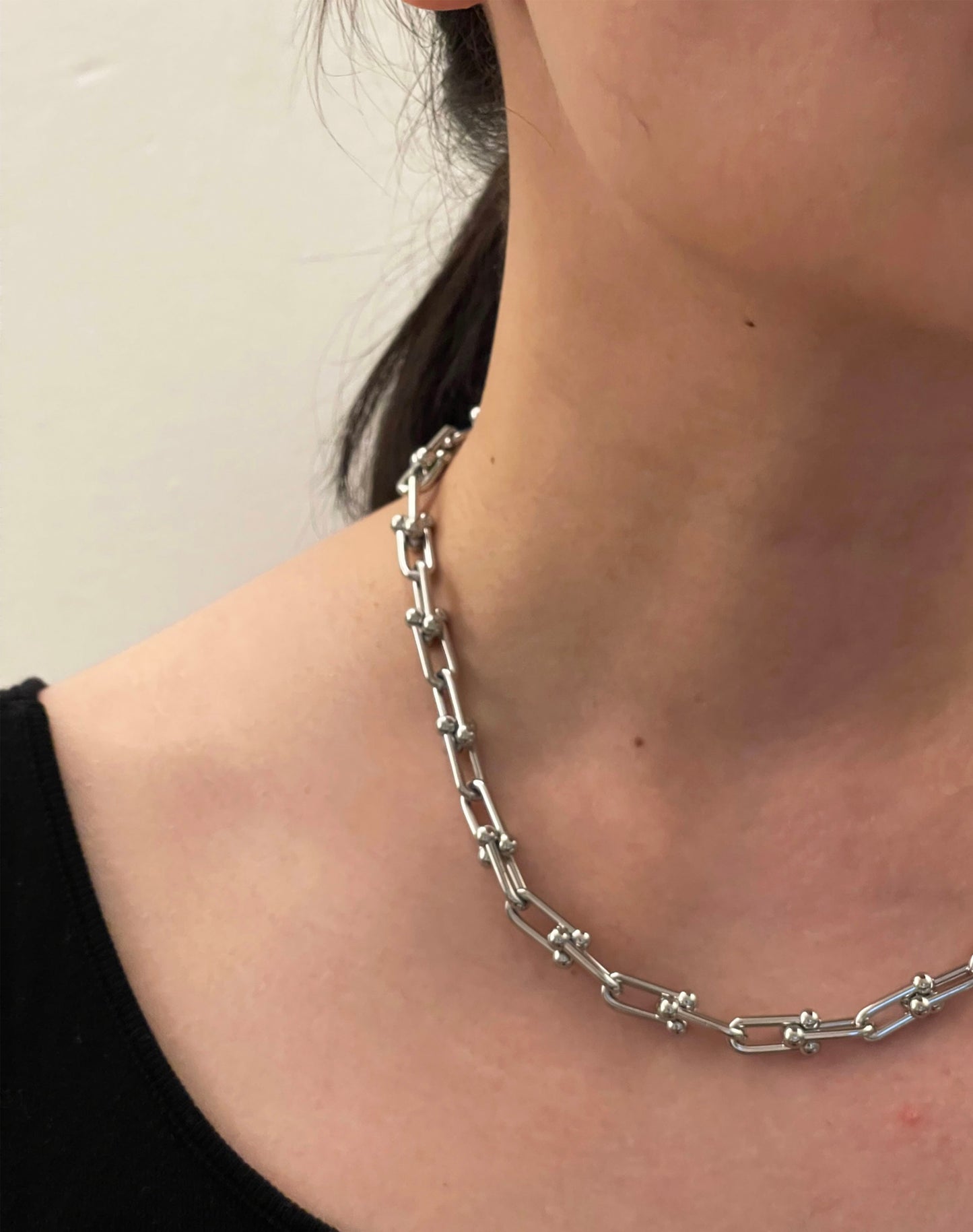 U Choker Silver Necklace