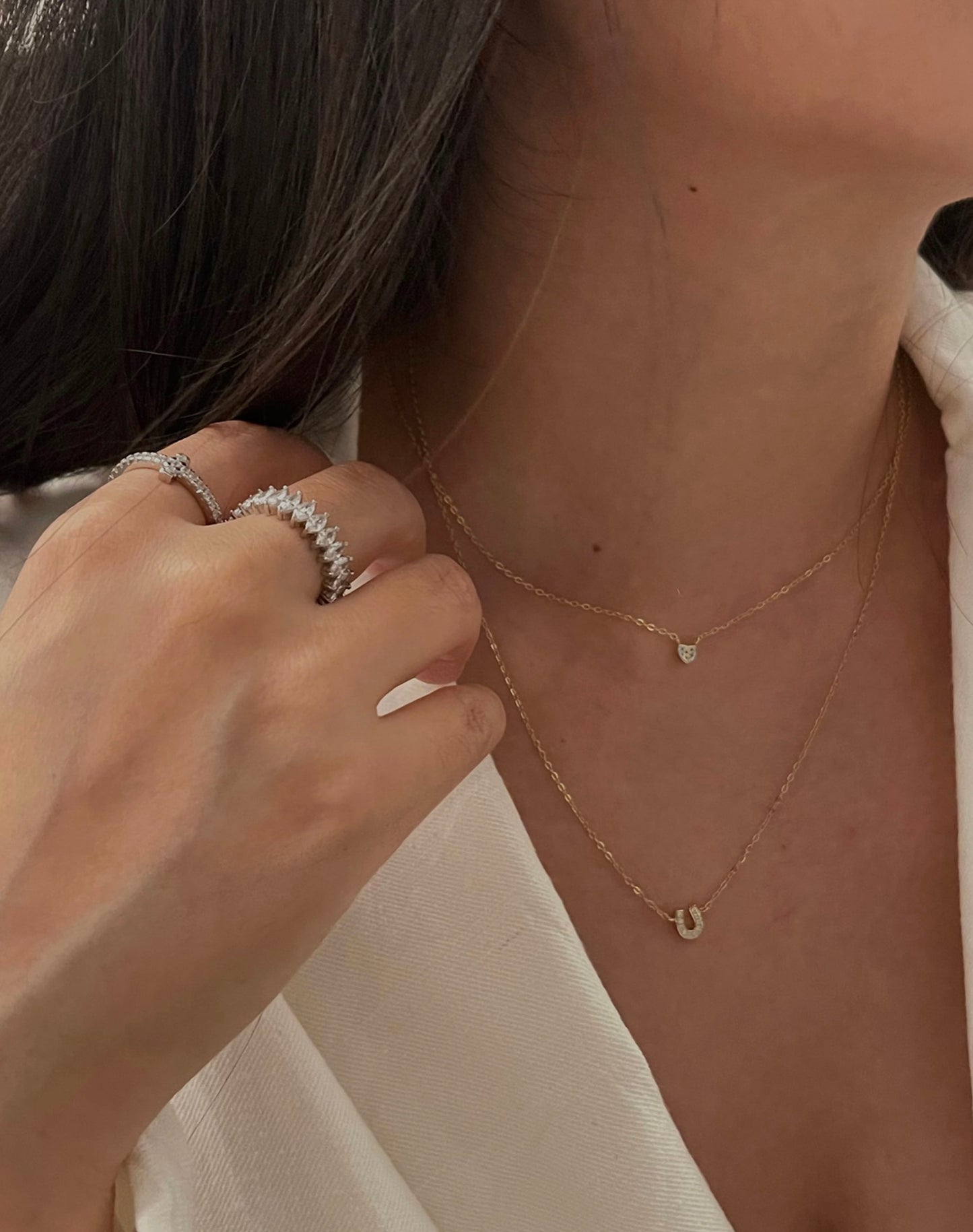 U Crystal Gold Necklace