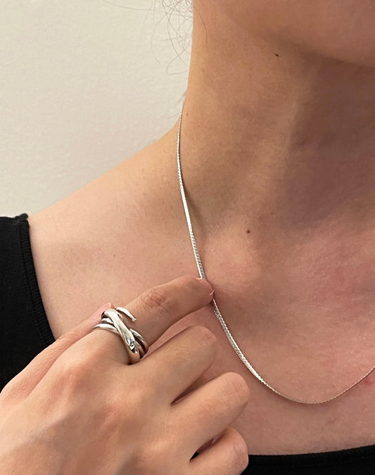 Basic Braid Silver Necklace