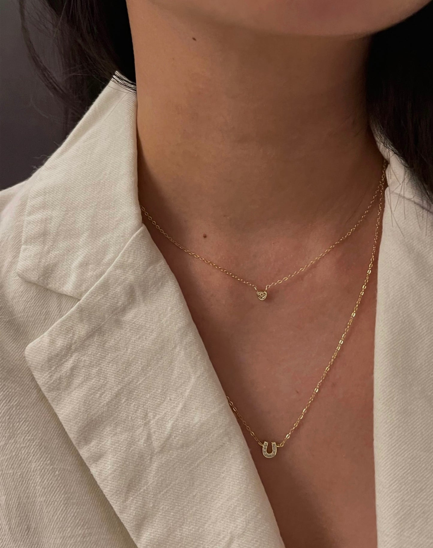 U Crystal Gold Necklace