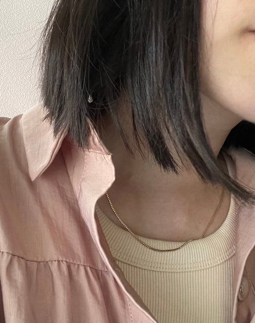 Box Thin Gold Necklace