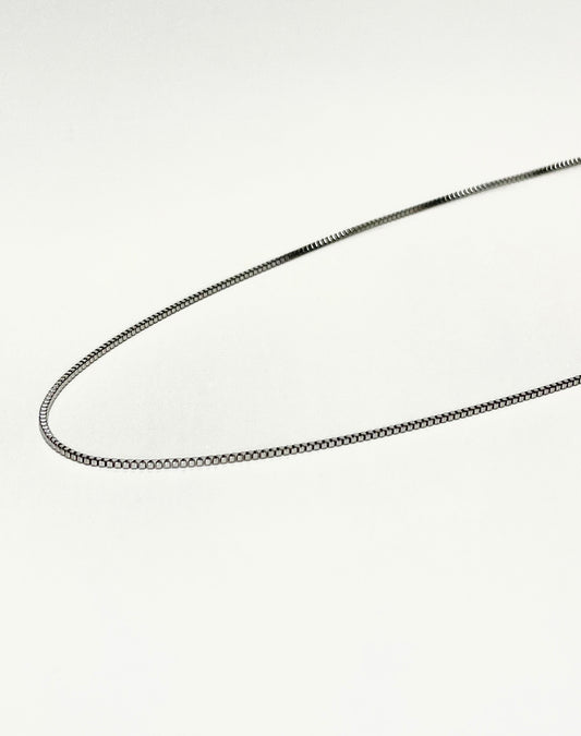 Box Thin Silver Necklace