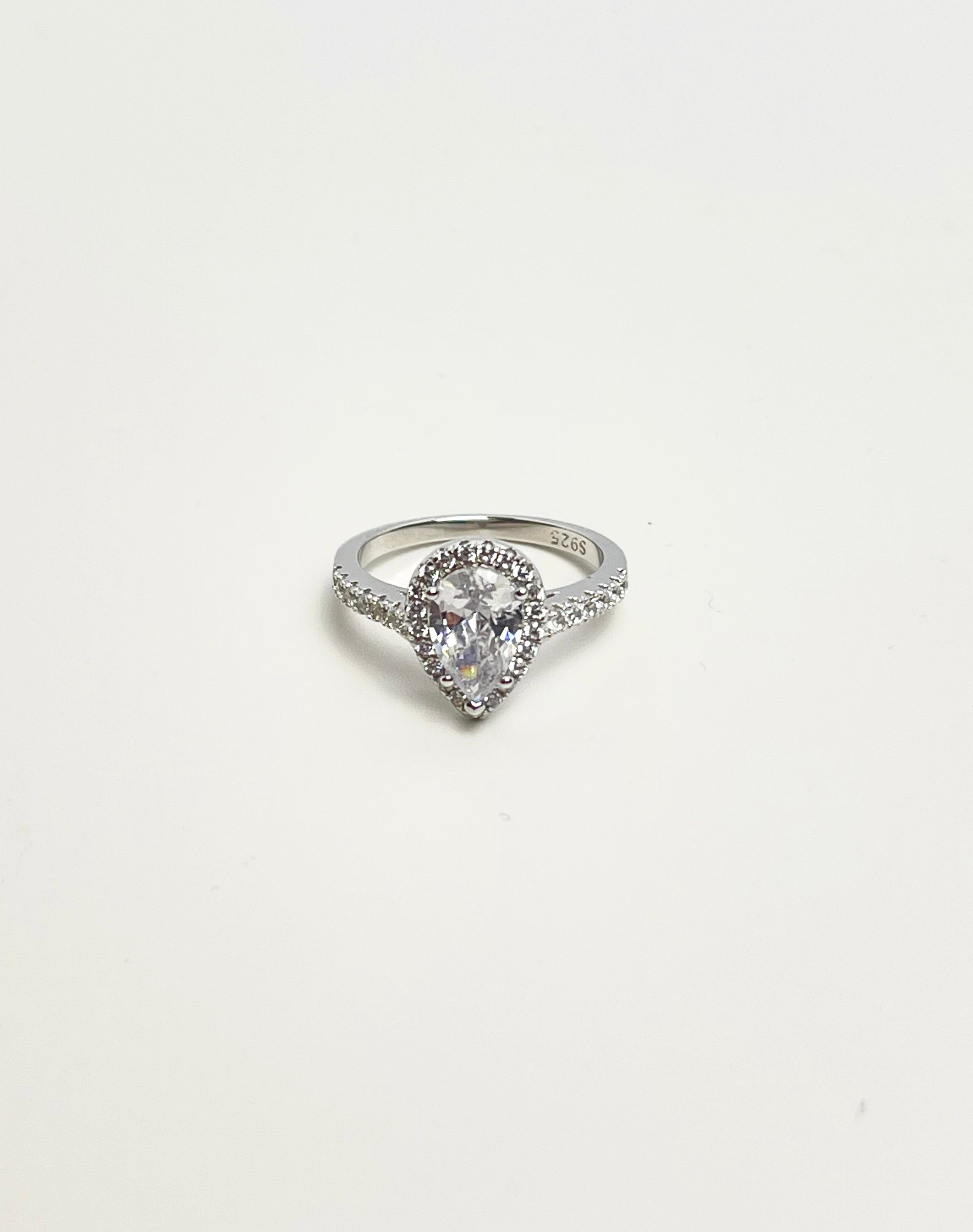 Gia Diamond Silver Ring