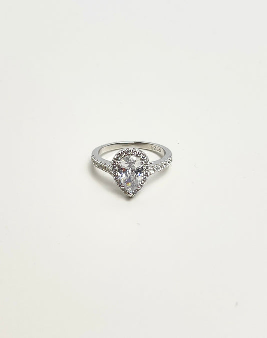 Gia Diamond Silver Ring