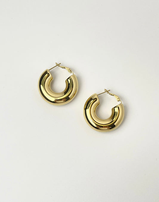 Chunky Hoop Gold Earrings
