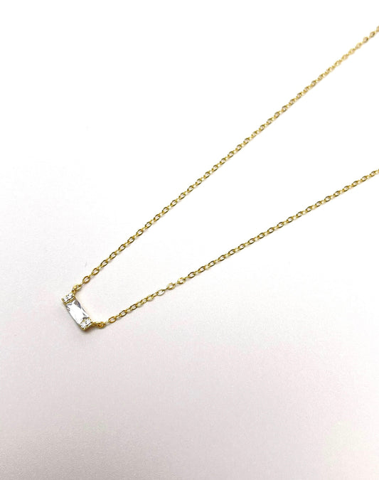 Amber Crystal Gold Necklace