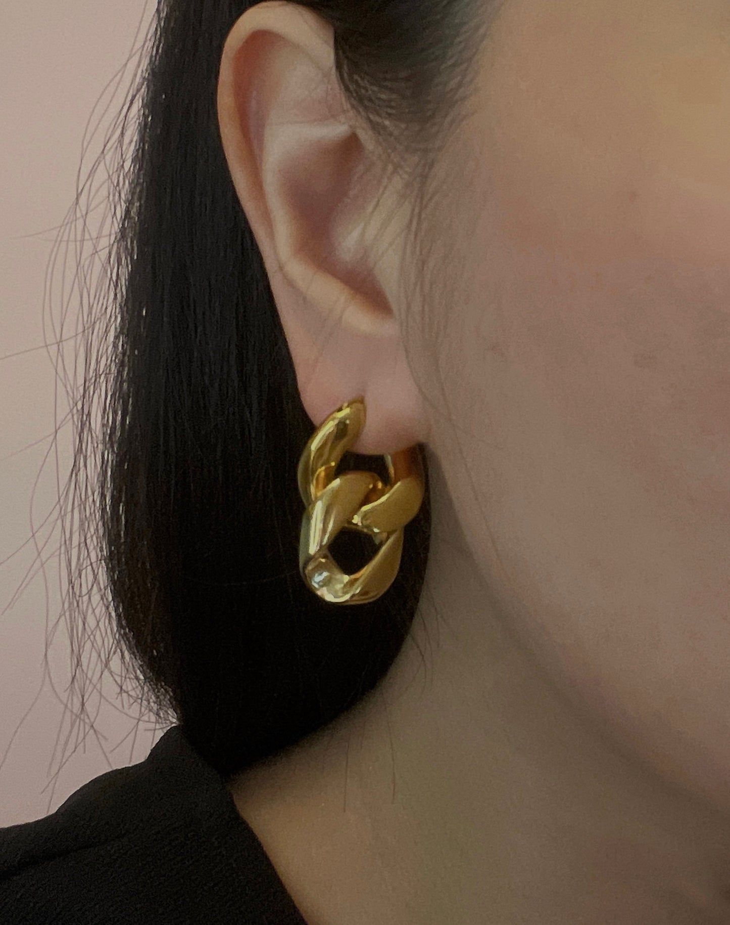 Double Loop Gold Earrings