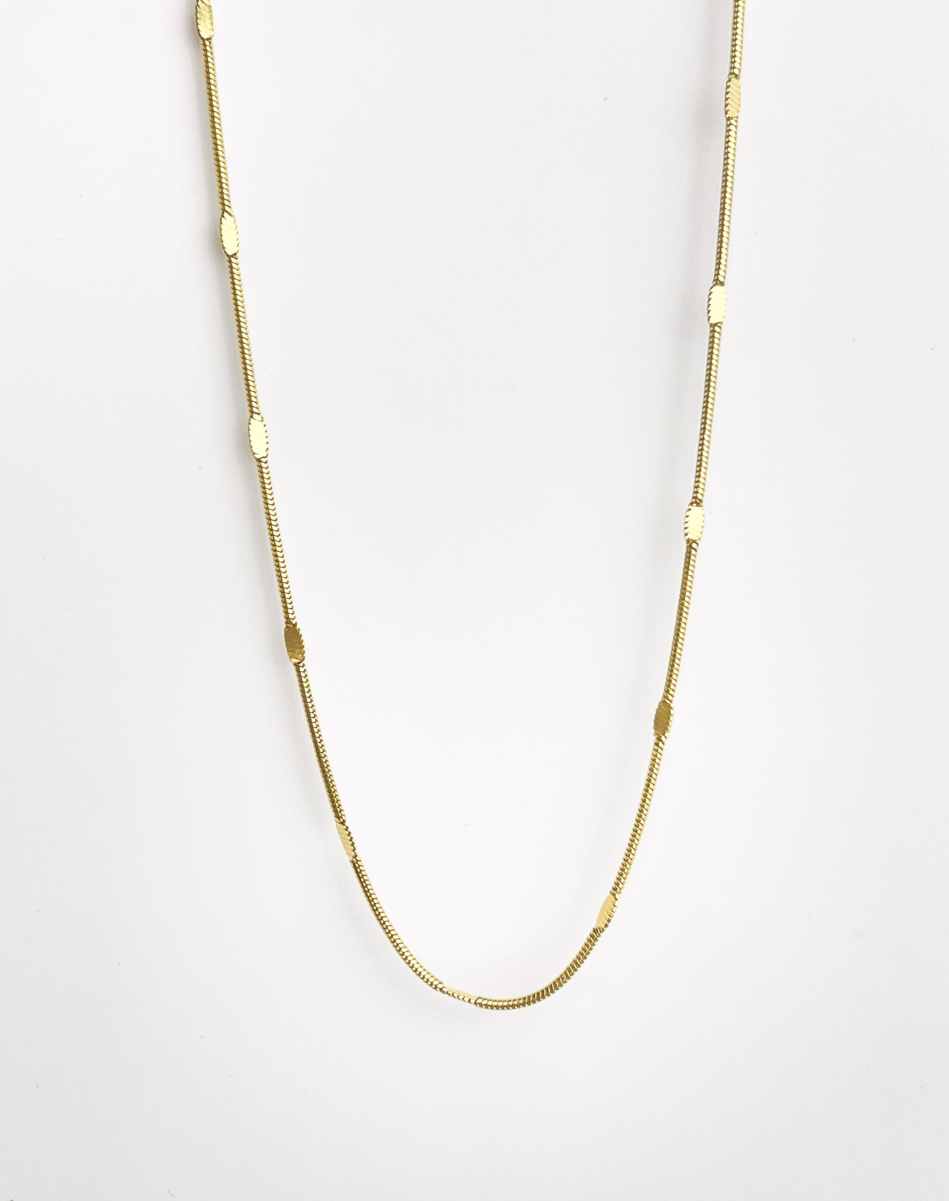 Box Flat Thin Gold Necklace