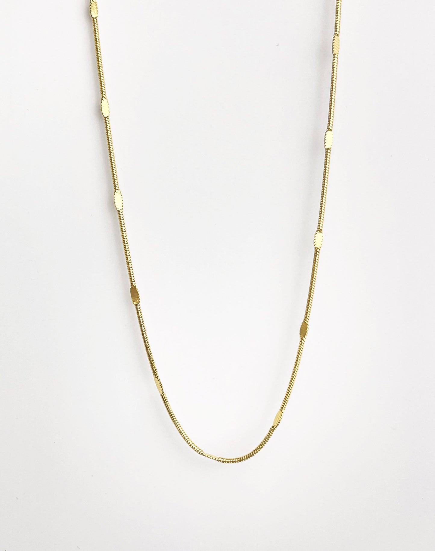 Box Flat Thin Gold Necklace