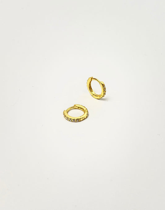 Astraea Diamond Huggies Gold Earrings