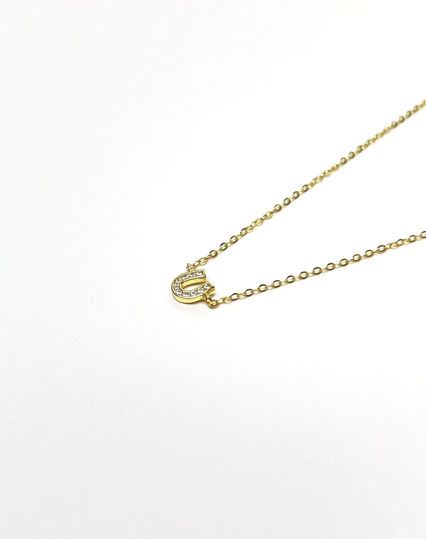 U Crystal Gold Necklace