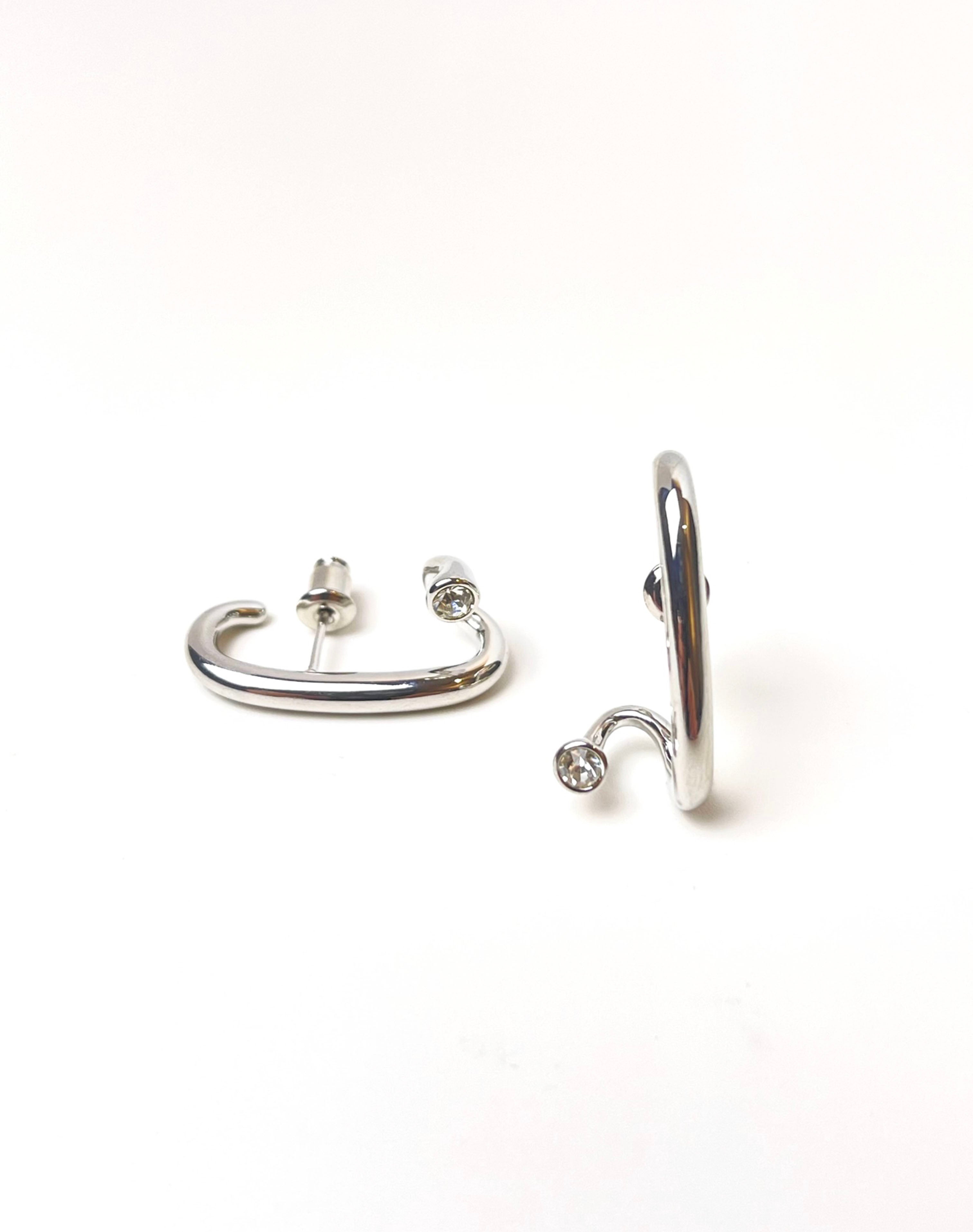 Harper Diamond Silver Earrings