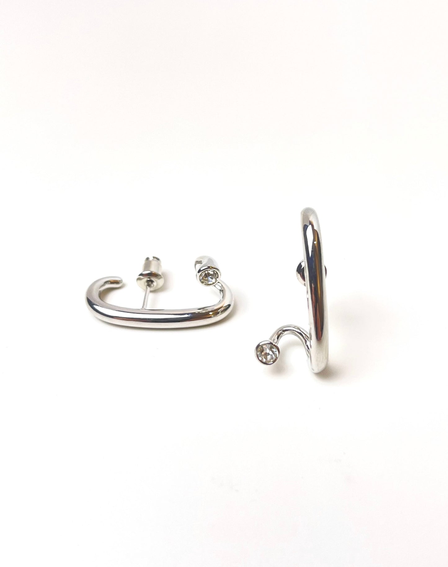 Harper Diamond Silver Earrings