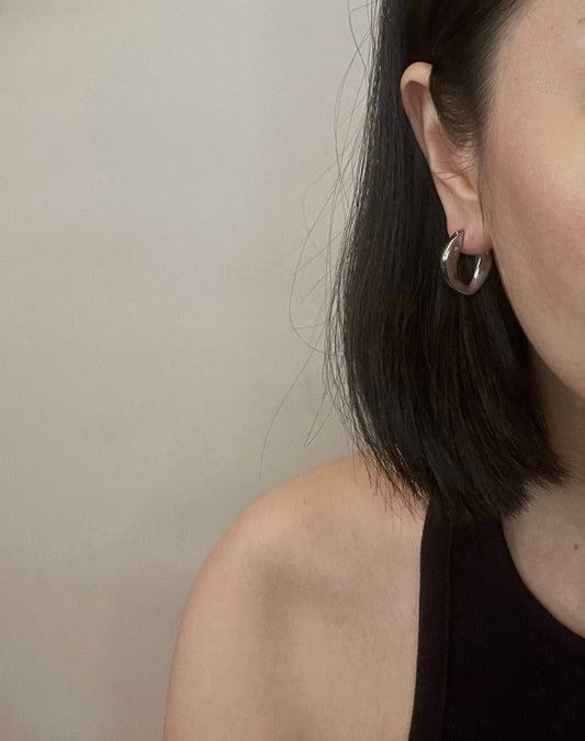 U Hoop Silver Earrings