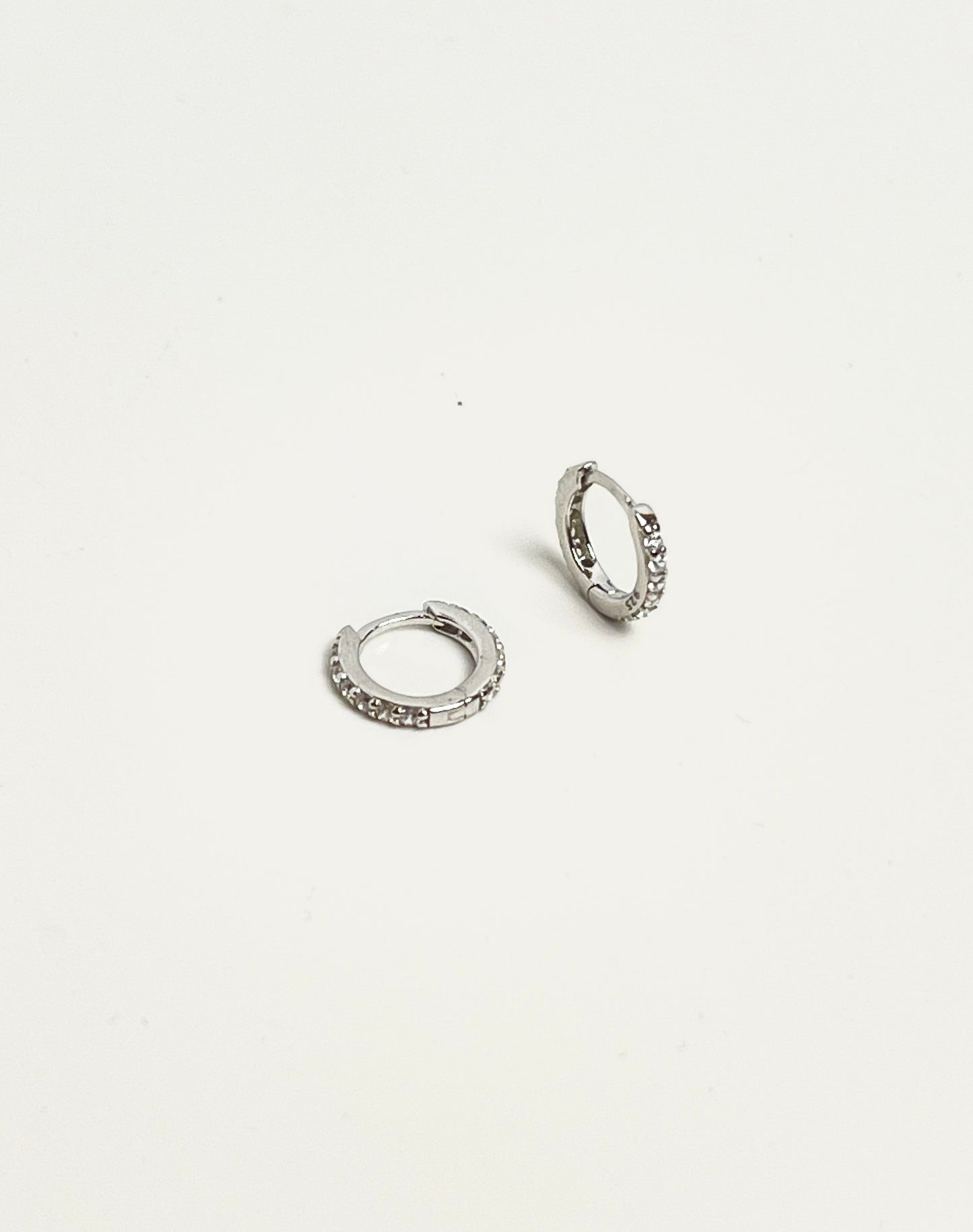 Astraea Diamond Huggies Silver Earrings