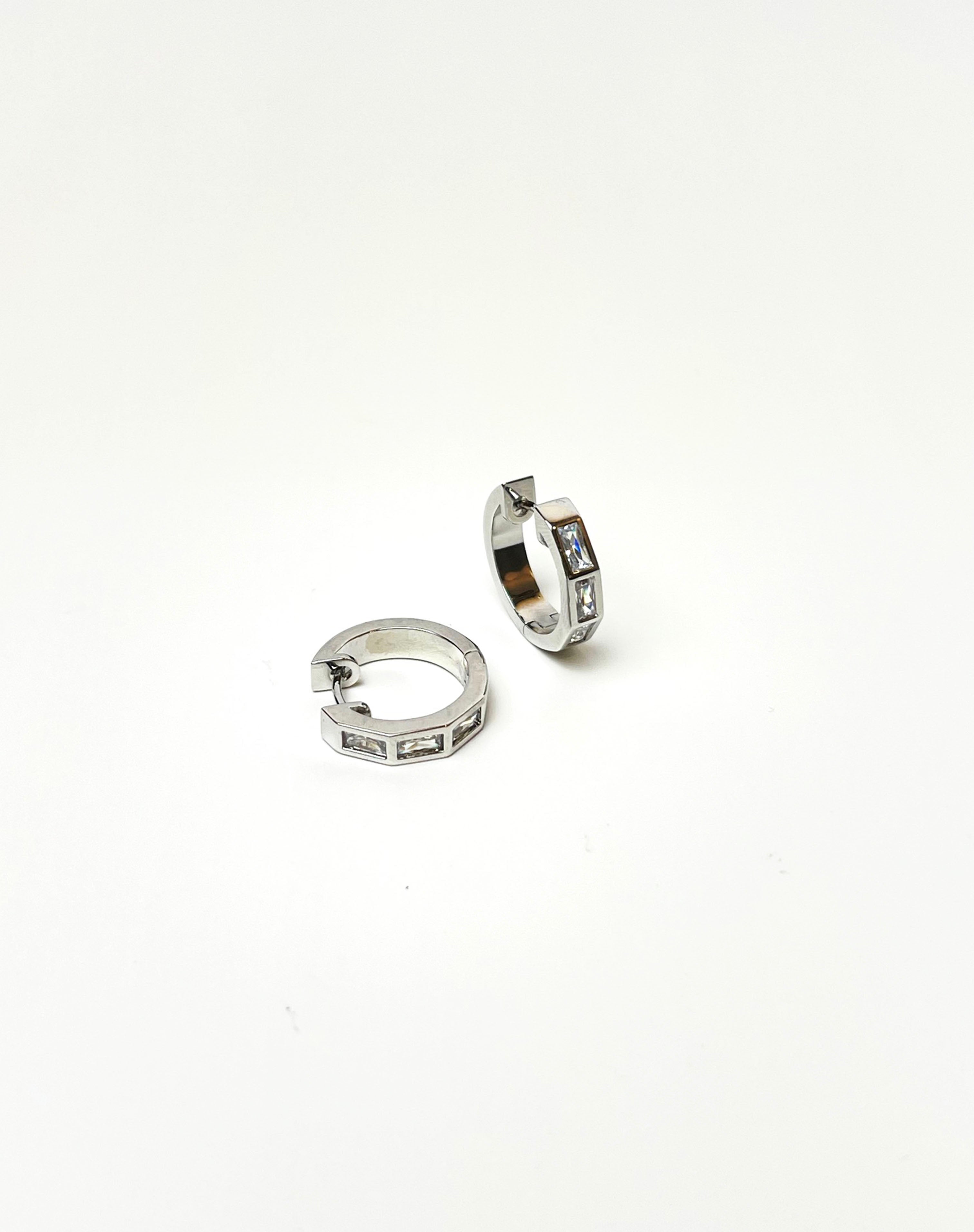 Sparky Cuff Silver Earrings