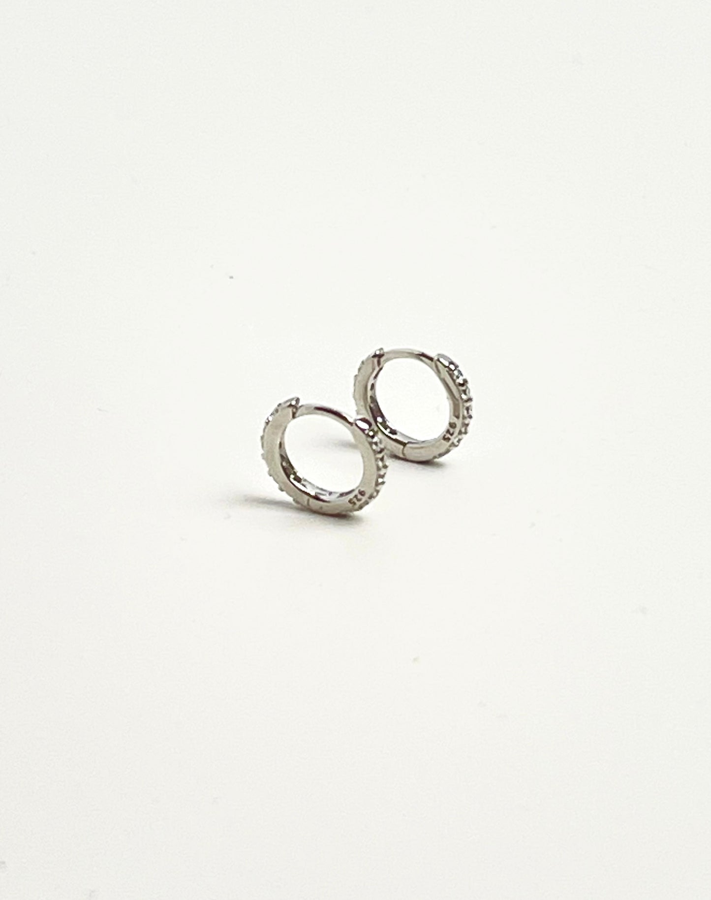 Astraea Diamond Huggies Silver Earrings
