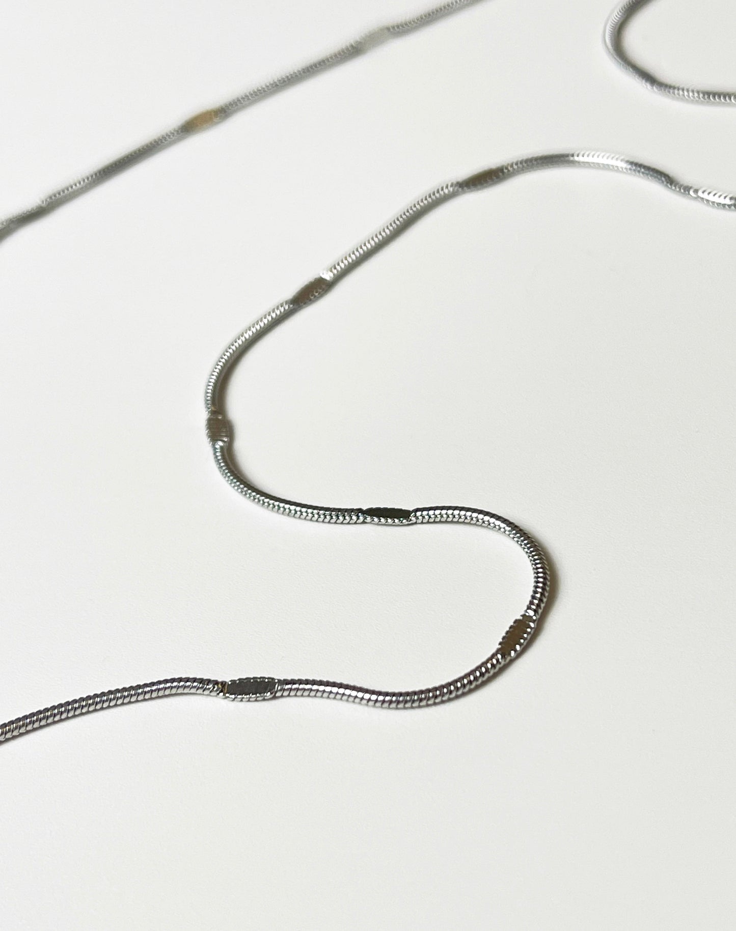 Box Flat Thin Silver Necklace