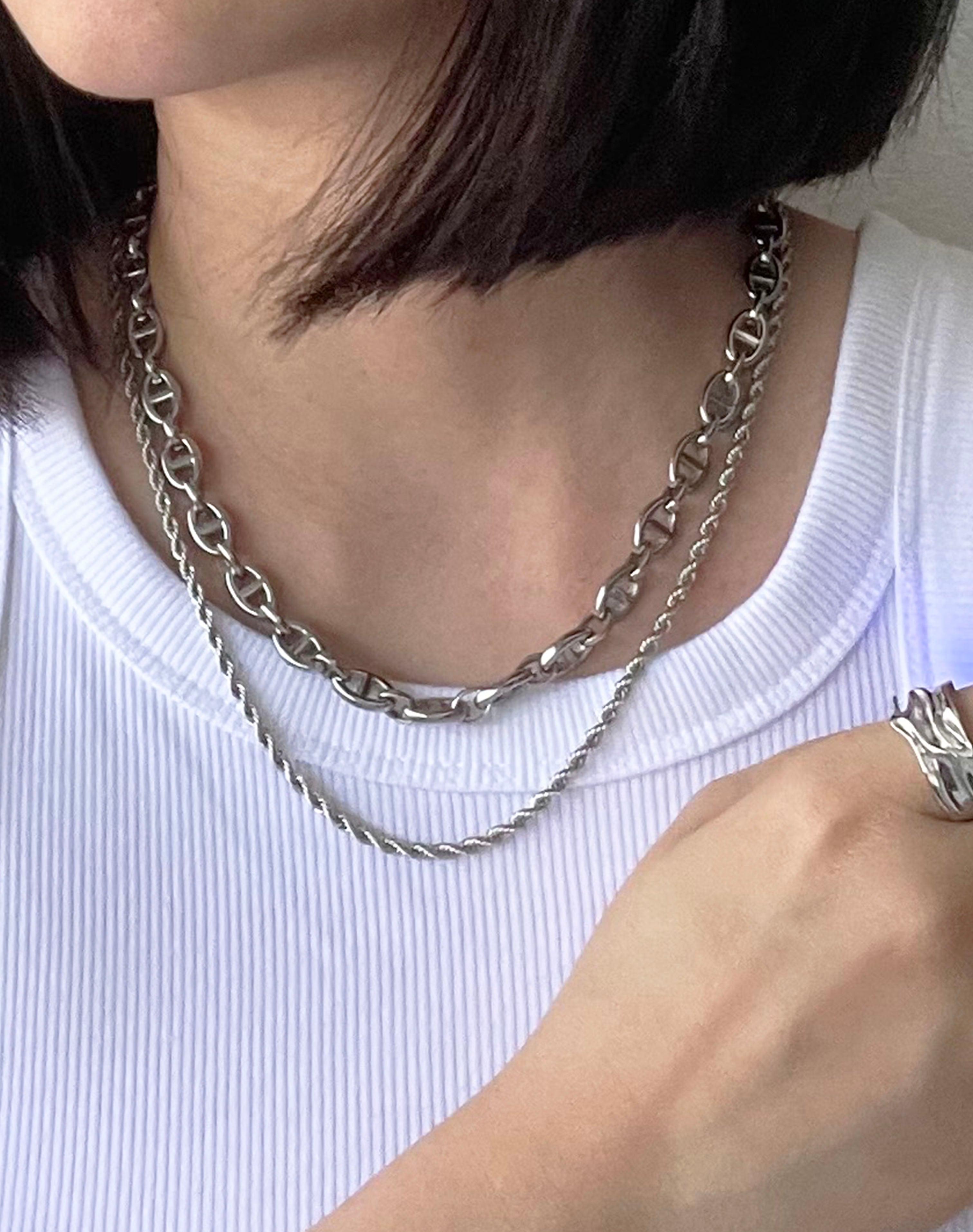 Spiral Woven Silver Necklace