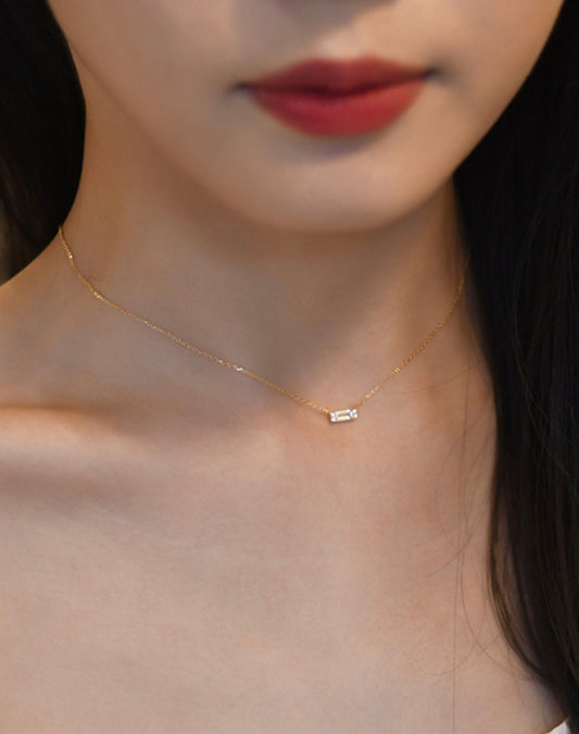 Amber Crystal Gold Necklace