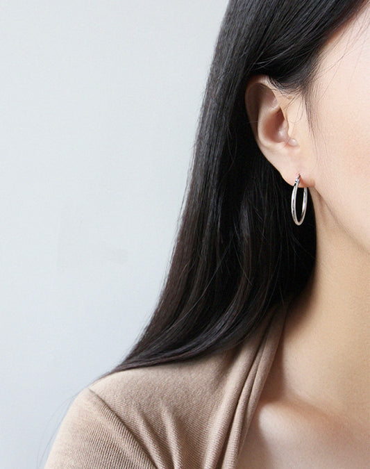 Mary Hoops Silver Earrings